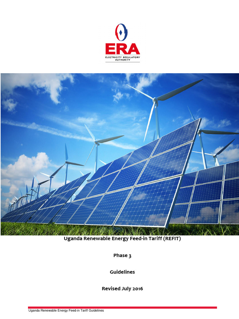 UgandaREFITGuidelinesPhase 32016 PDF Renewable Energy Electrical Grid