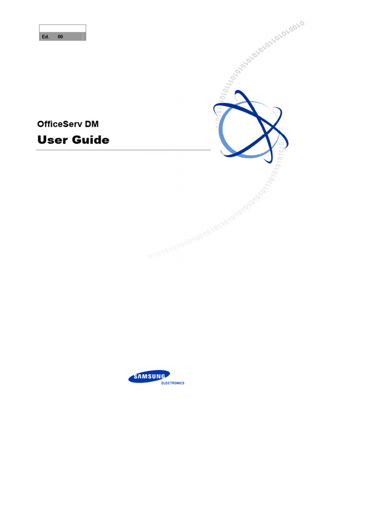 OfficeServ DM User Guide - Ed - 00 | PDF | World Wide Web | Internet & Web
