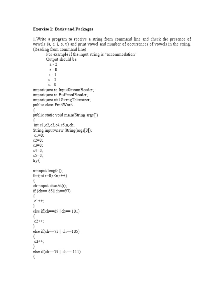 Java Program for Vowel Count and More | PDF | String (Computer Science ...