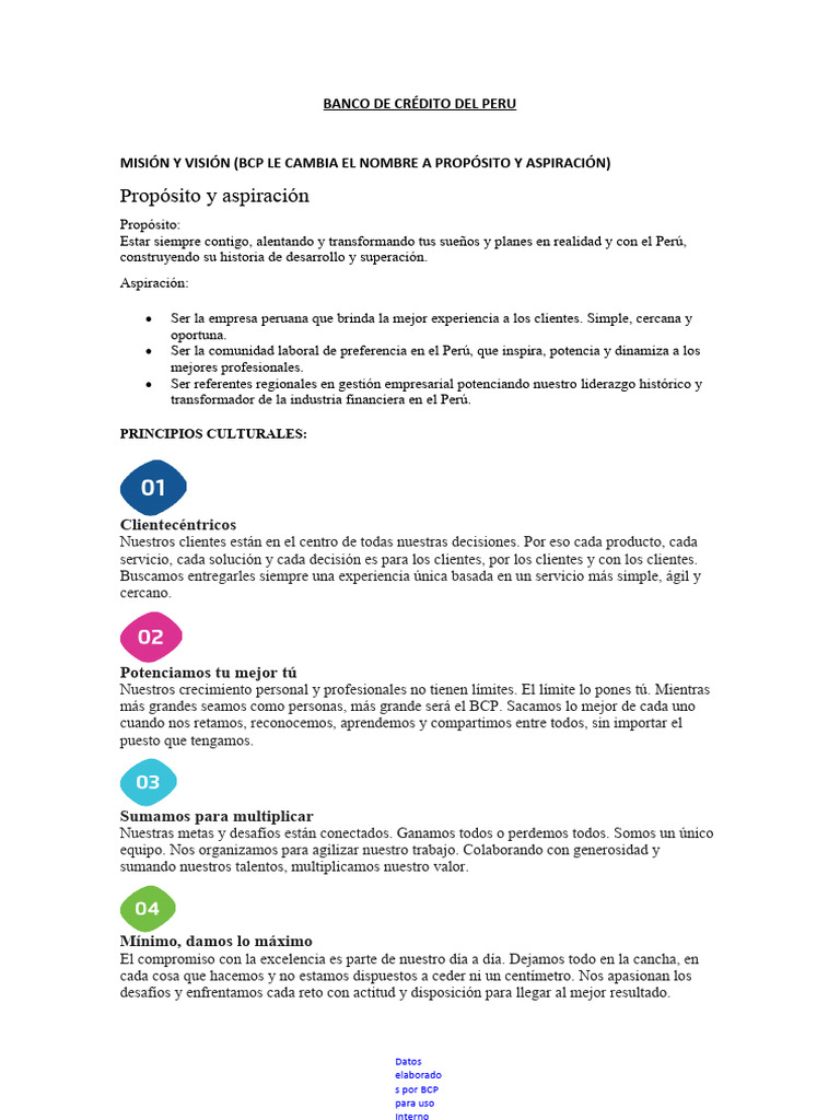 Banco De Cr Dito Del Peru PDF Bancos Per 