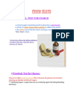 Practicals - Food Tests