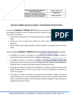 Politica Alcohol y Sustancias Psicoactivas Trabajador