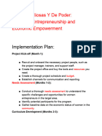 4 Mujeres Valiosas Y de Poder - Women Entrepreneurship and Economic Empowerment - Implementation Plan