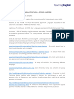 Understanding Grammar Teaching - Focus On Form - References