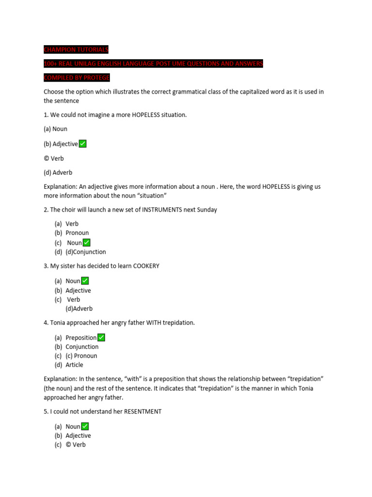 English Language Questions. | PDF | Adverb | Adjective