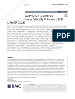 Japanese Clinical Practice Guidelines For Rehabilitation in Critically Ill Patients 2023 (J-Recip 2023)