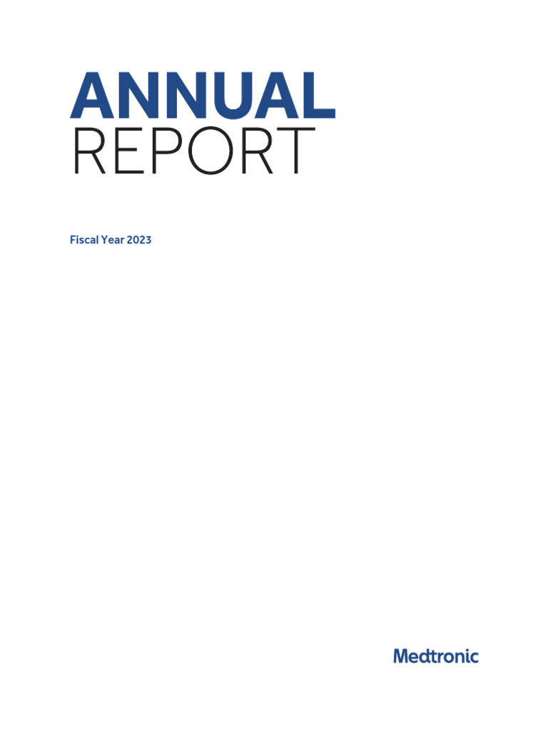 Annual Report Medtronic Year 2023 On 140923 PDF Innovation