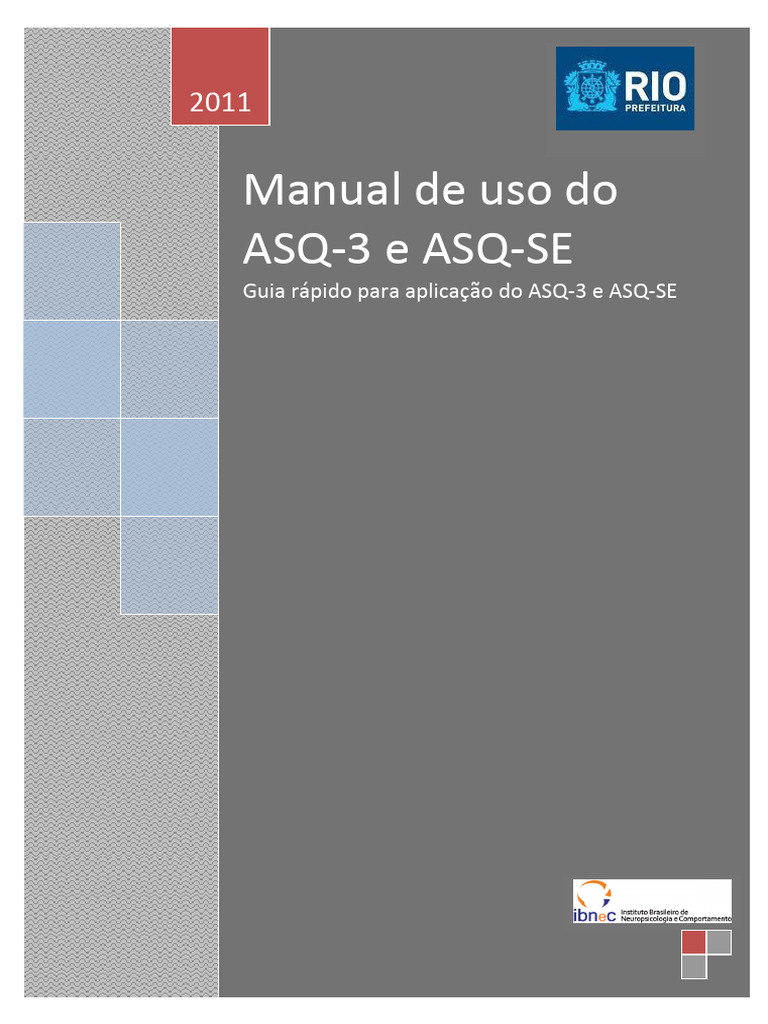 Manual Prático ASQ-3 e ASQ-SE | PDF | Pré-escola | Pedagogia