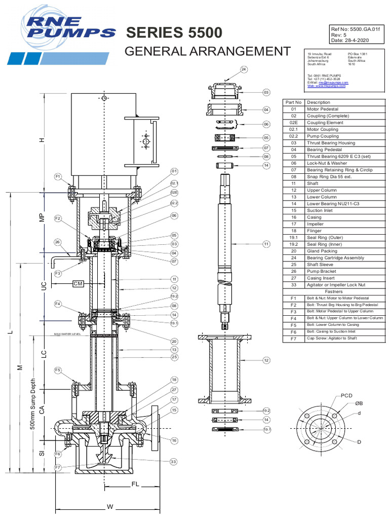 Series 5500 General Arrangement PDF Pump Equipment