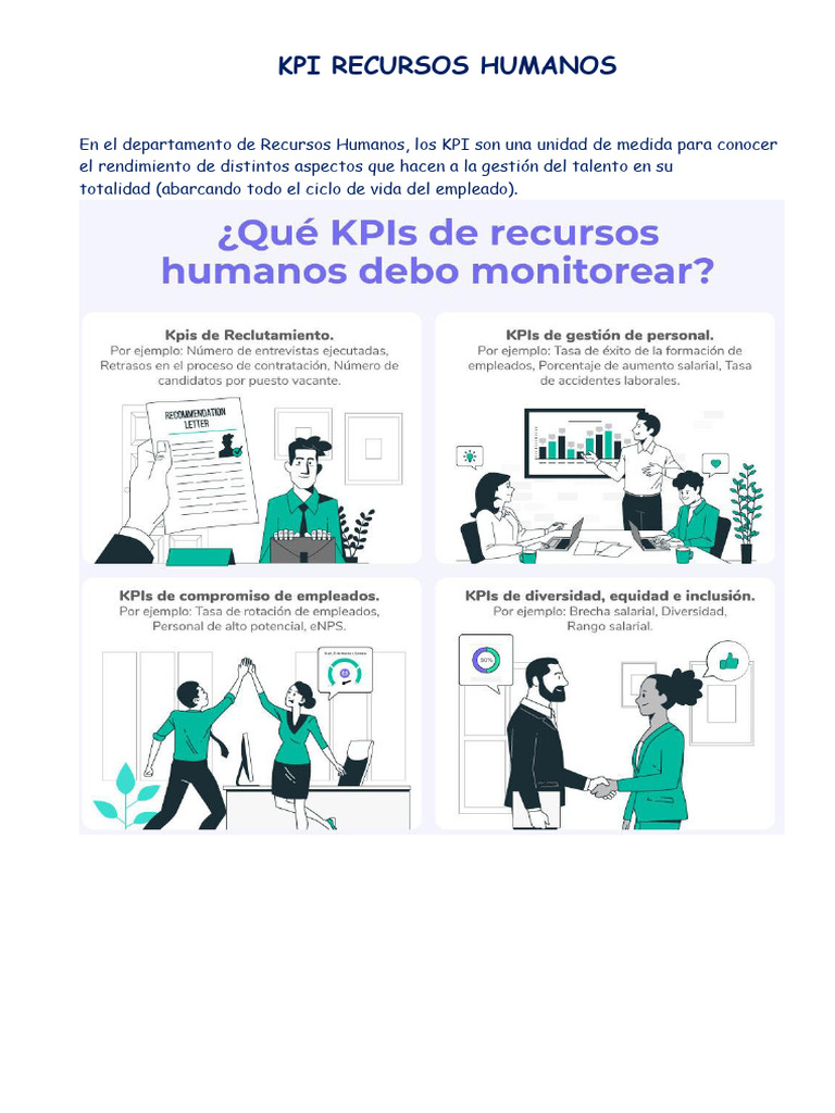 KPIs Esenciales en Recursos Humanos | PDF | Indicador de rendimiento ...