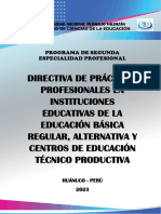 DIRECTIVA DE PRÁCTICAS - 2da Especialidad - 2023 - OK