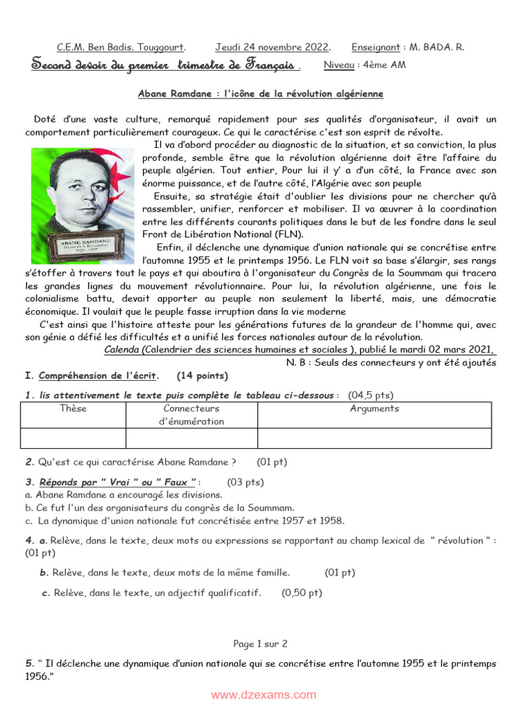 Abane Ramdane : Unificateur de la Révolution | PDF | Algérie | Révolutions