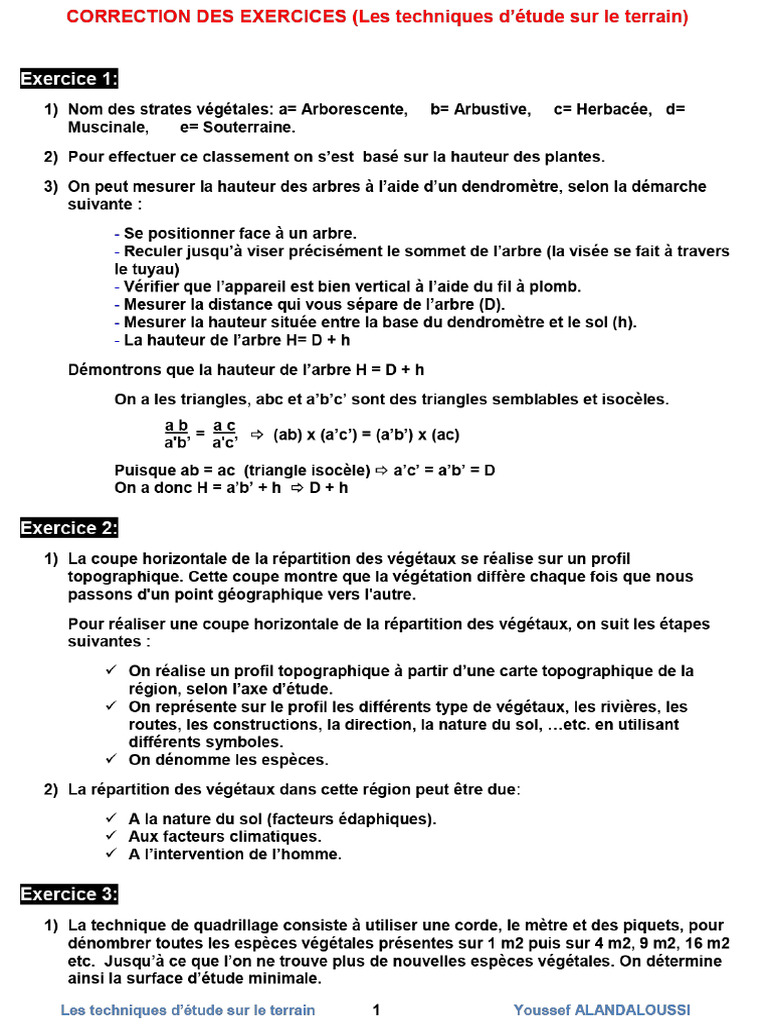 Exercices Unit1 1 Correction | PDF