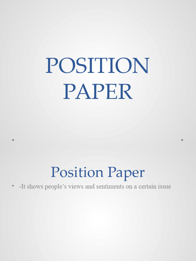 Position Paper | PDF | Plastic | Reason
