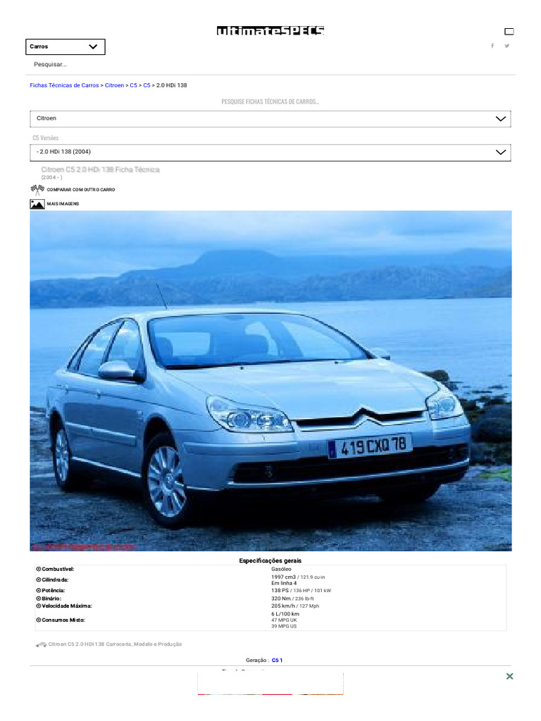 ficha-t-cnica-citroen-c5-2-0-hdi-138-pdf-carro-ind-stria-de-ve-culos