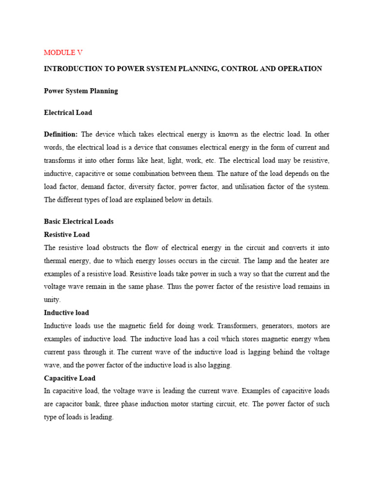Power System Planning, Control and Operation PDF Electric Power