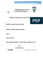 Tarea 3 de Lenguaje - Trasforma Tu Cerebro Con PNL