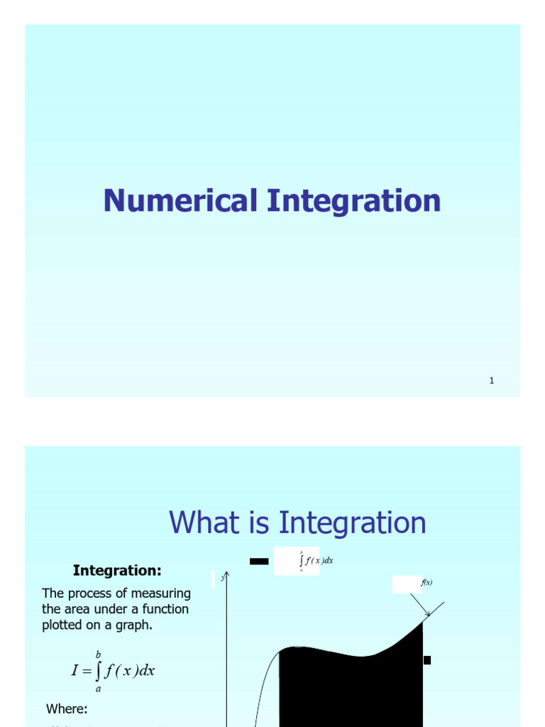 Numerical Integration | PDF | Integral | Area