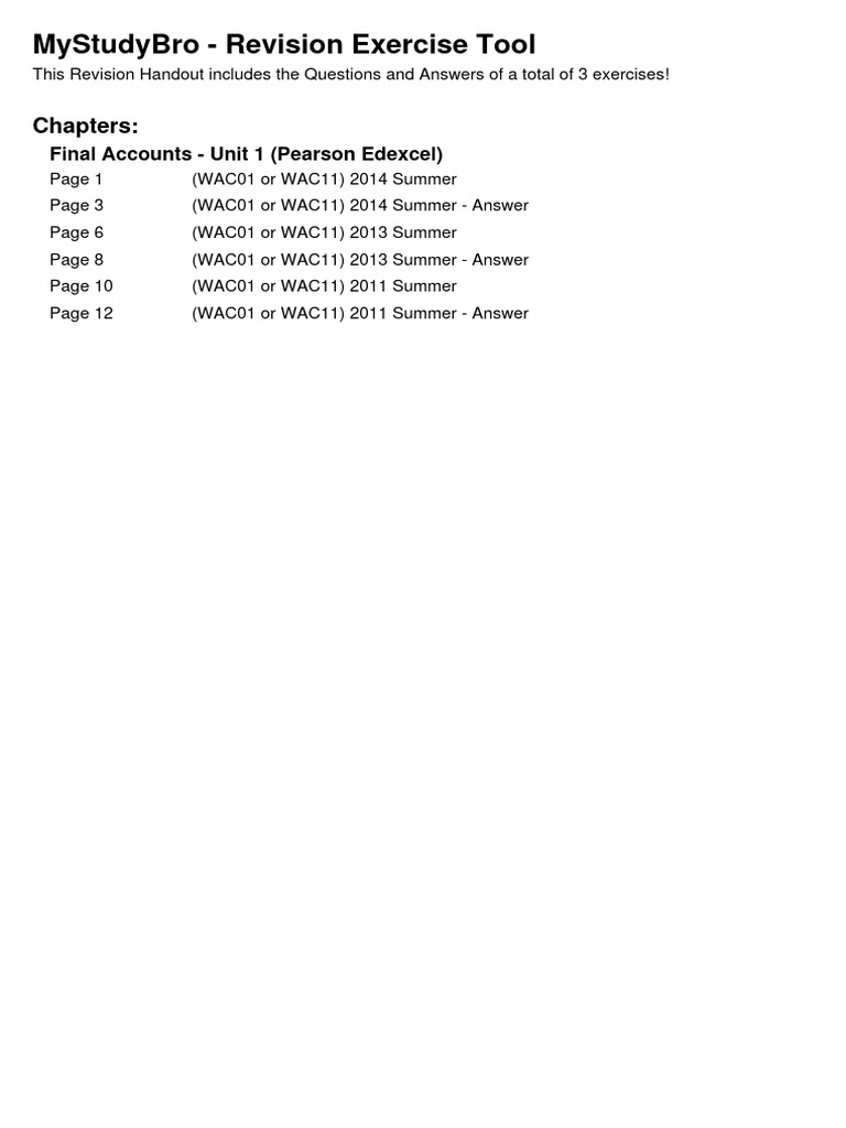 2014 Accounting Exam Revision Guide | PDF | Depreciation | Book Value