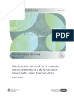 Canasta Basica Alimentaria Indec Octubre 2023