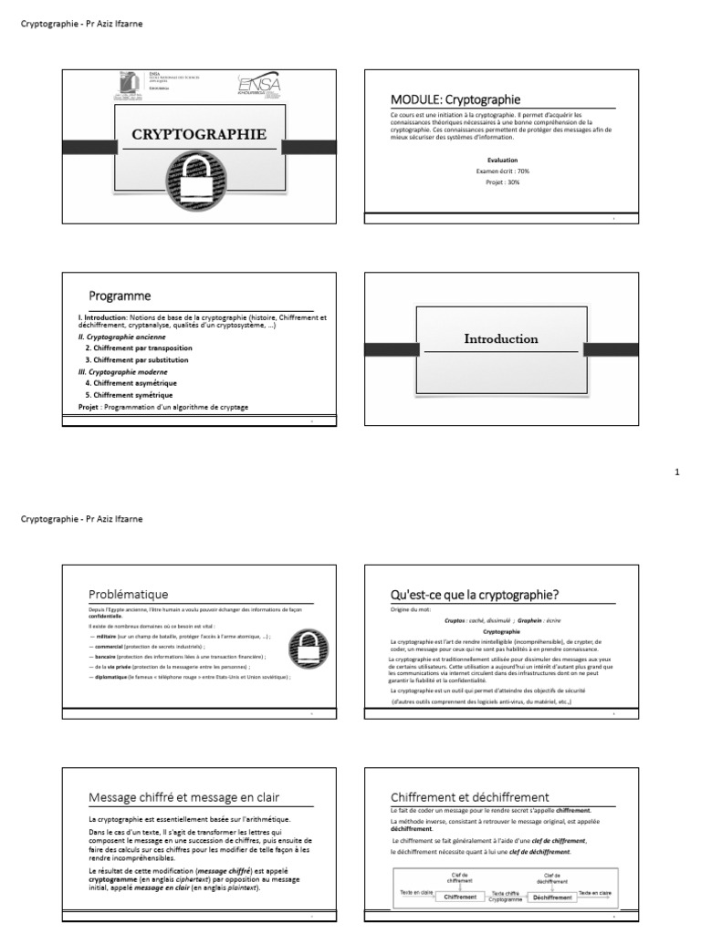 Introduction à la Cryptographie | PDF | Cryptage | Cryptographie