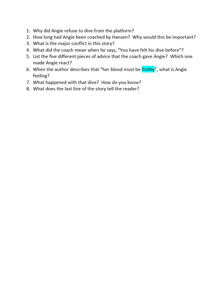 Fly Like an Eagle Questions and Chart PDF