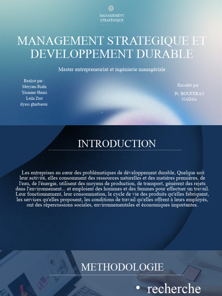 Management Strategique Et Developpement Durable | PDF | Développement ...