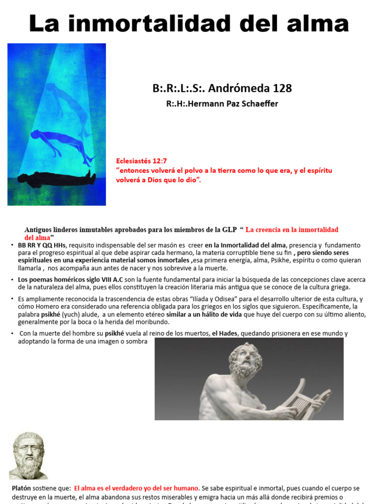 La Inmortalidad Del Alma | Descargar gratis PDF | Alma | Inmortalidad