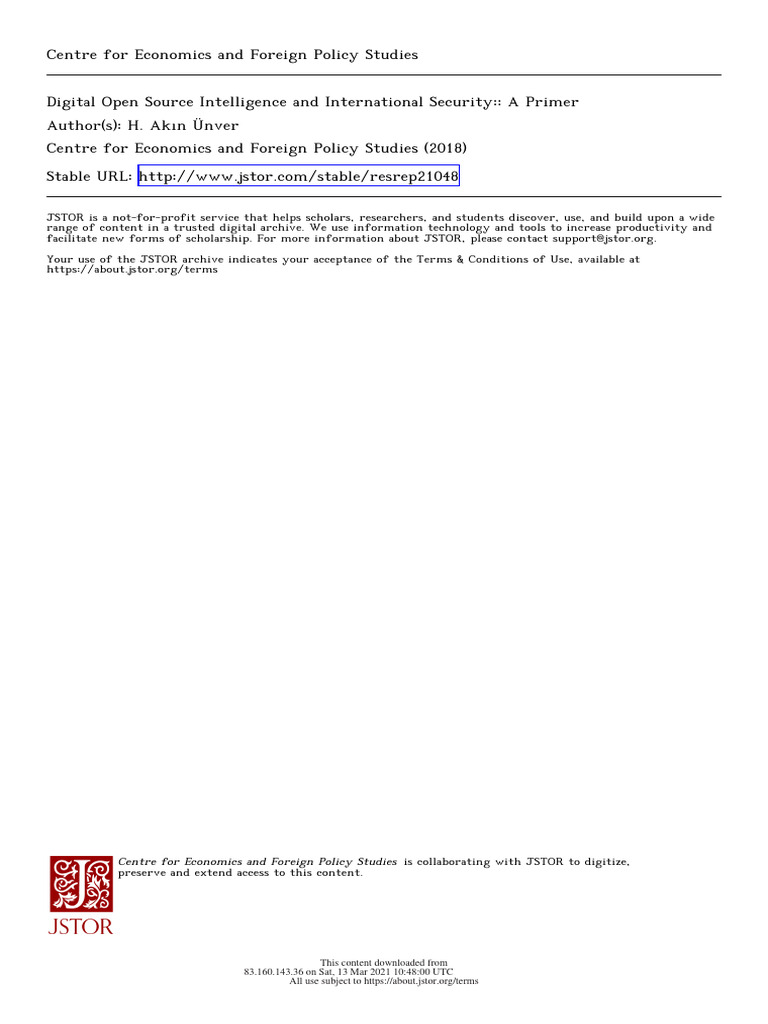Open Source Intelligence in Security | PDF | Social Science