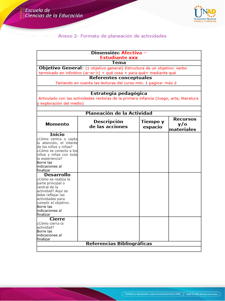 Formato de Planeación de Actividades | PDF | Crecimiento personal y ...