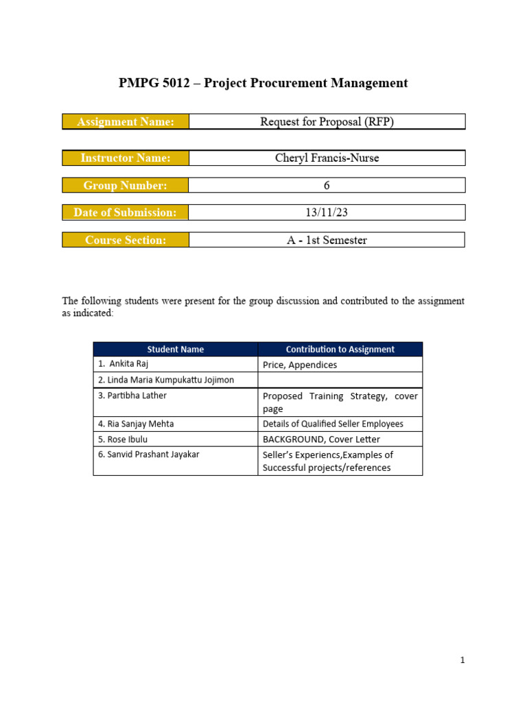 Assignment #4 - RFP Response | PDF | Accessibility | Request For Proposal