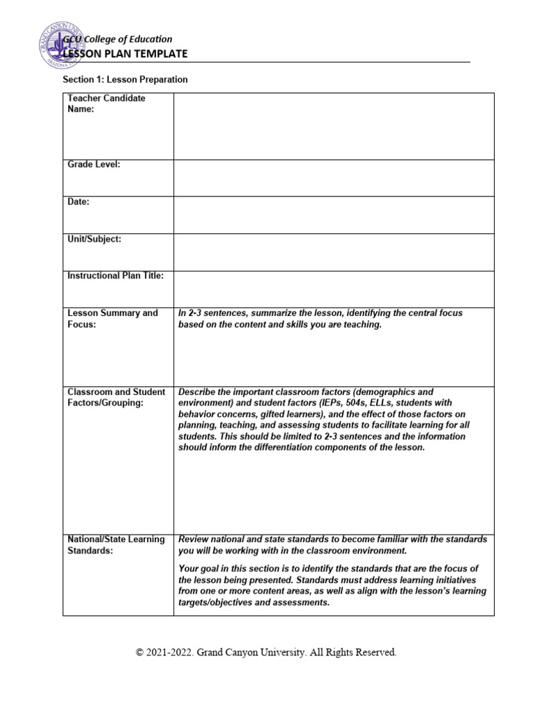 Coe Lesson Plan Template PDF Lesson Plan Learning