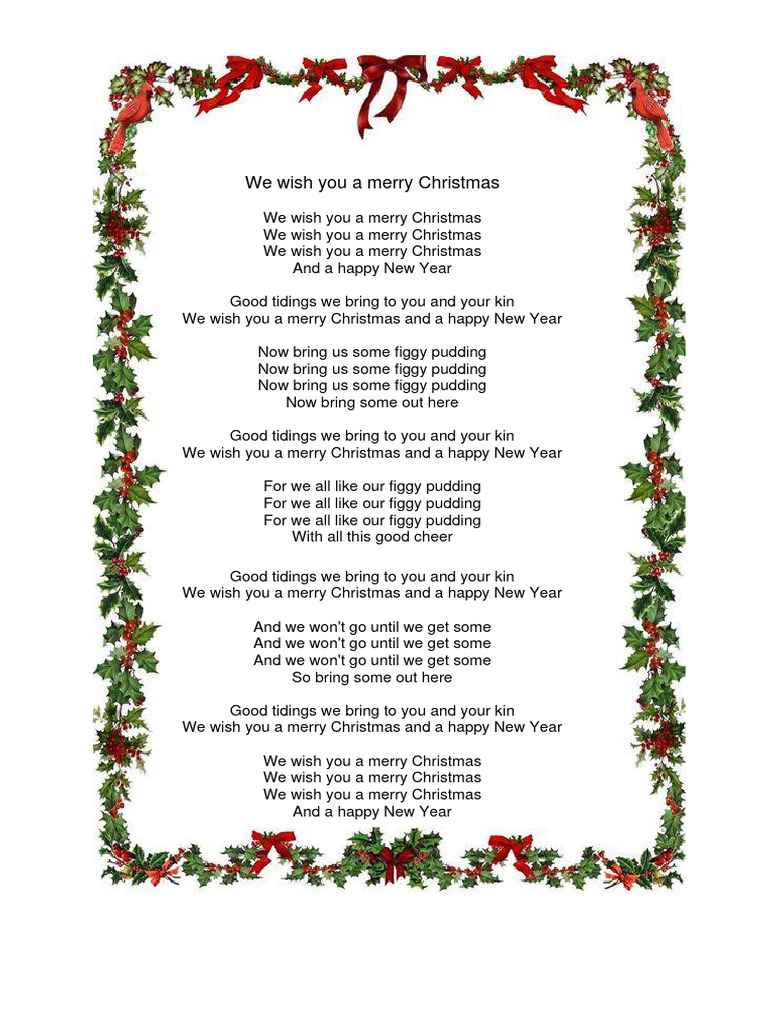 christmas carol lyrics: merry christmas & silent night | pdf