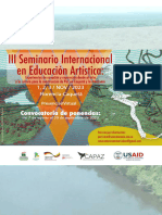 Brochure III SEMINARIO INTERNACIONAL EN EDUCACIÓN ARTÍSTICA Experiencias de Sanación y Reparación Desde El Arte y La Cultura en El Caquetá y La Amazonia