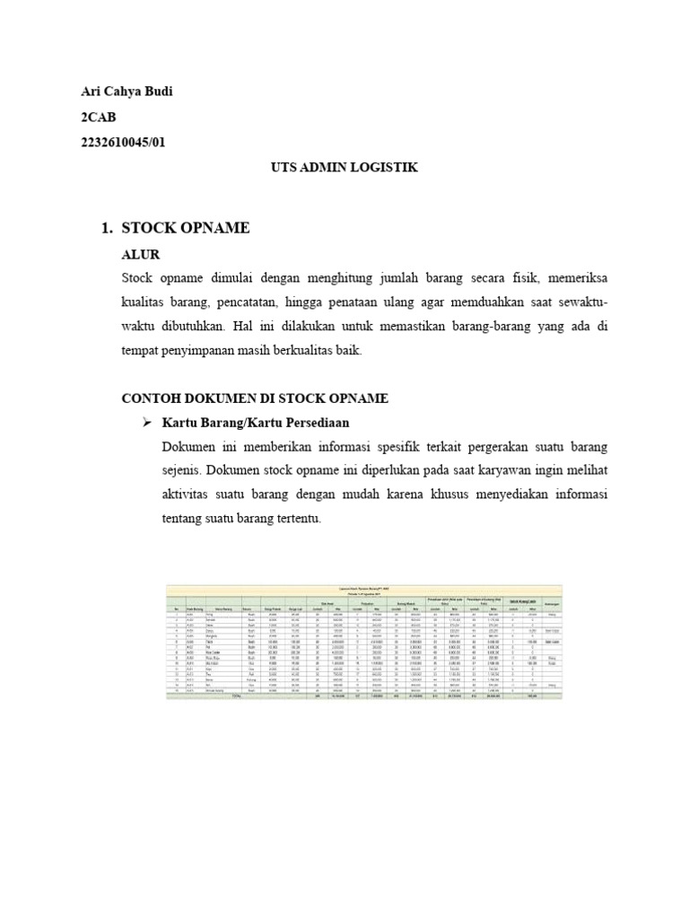 Kartu Count Tag dalam Stock Opname | PDF | Pengelolaan Keuangan & Uang
