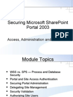 Securing Microsoft Sharepoint Portal 2003: Access, Administration and Content