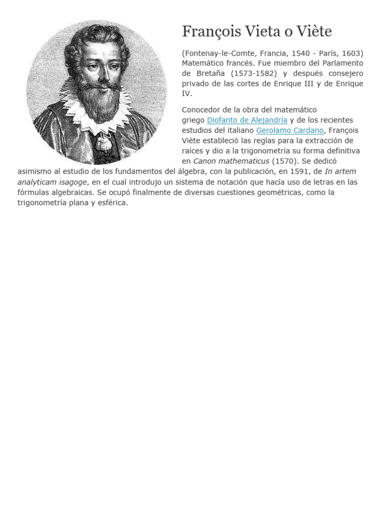 François Vieta o Viète | PDF