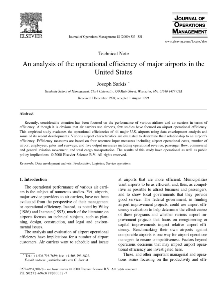 U.S. Airport Operational Efficiency Analysis | PDF | Airport | Airlines