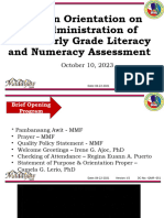 Division Orientation On Early Grade Lit. Num. Assessment