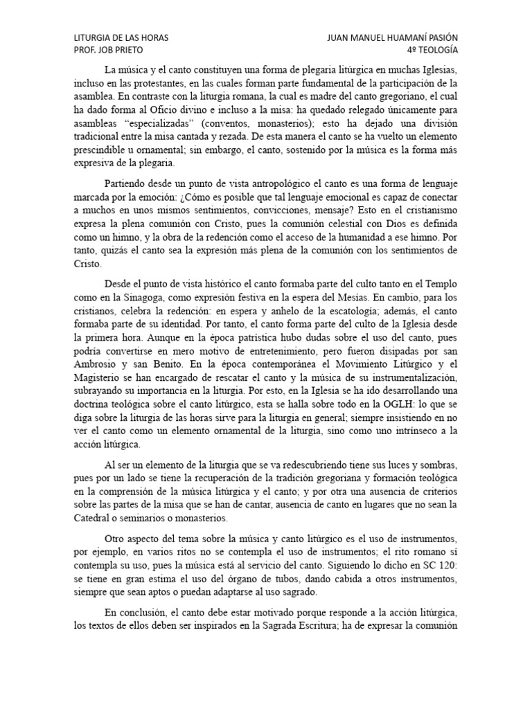 Liturgia de Las Horas PDF eucaristía Liturgia