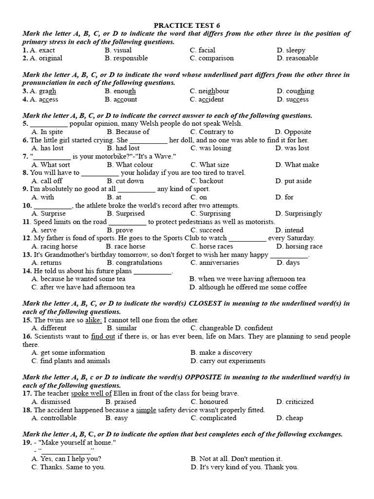 Vocabulary and Grammar Practice Test | PDF | Zoo | Epidemiology