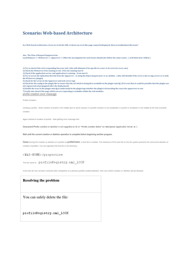 Troubleshooting Web-Based Architecture Errors | PDF