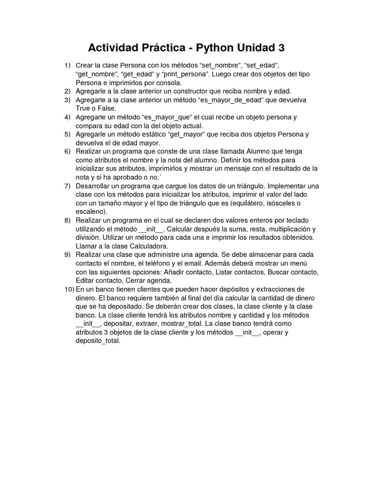 Actividades Prácticas de Python | PDF