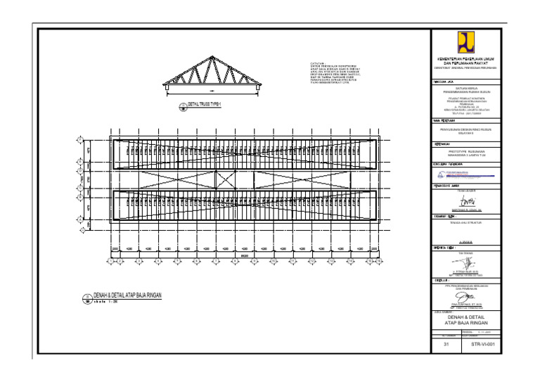 Denah dan Detail Atap Baja Ringan | PDF