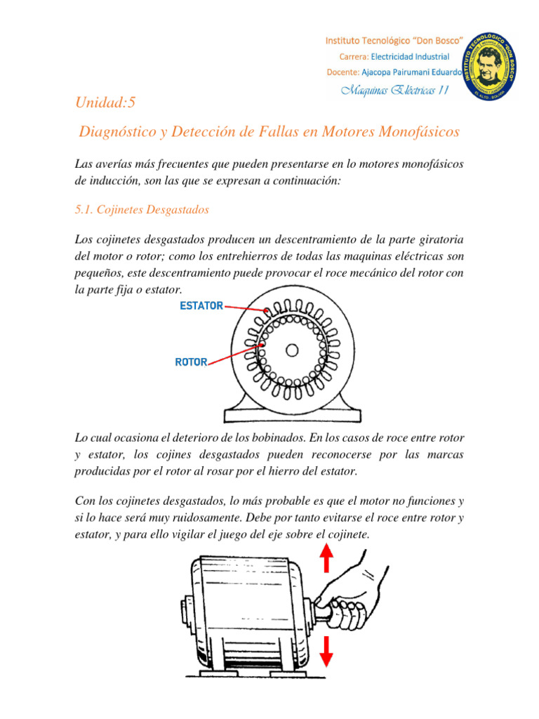 UNIDAD 5 DIAGNOSTICO Y DETECCION DE FALLAS EN MOTORES MONOFASICOS | PDF ...