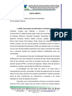 Carta Aberta - Crise Financeira Dos Municípios