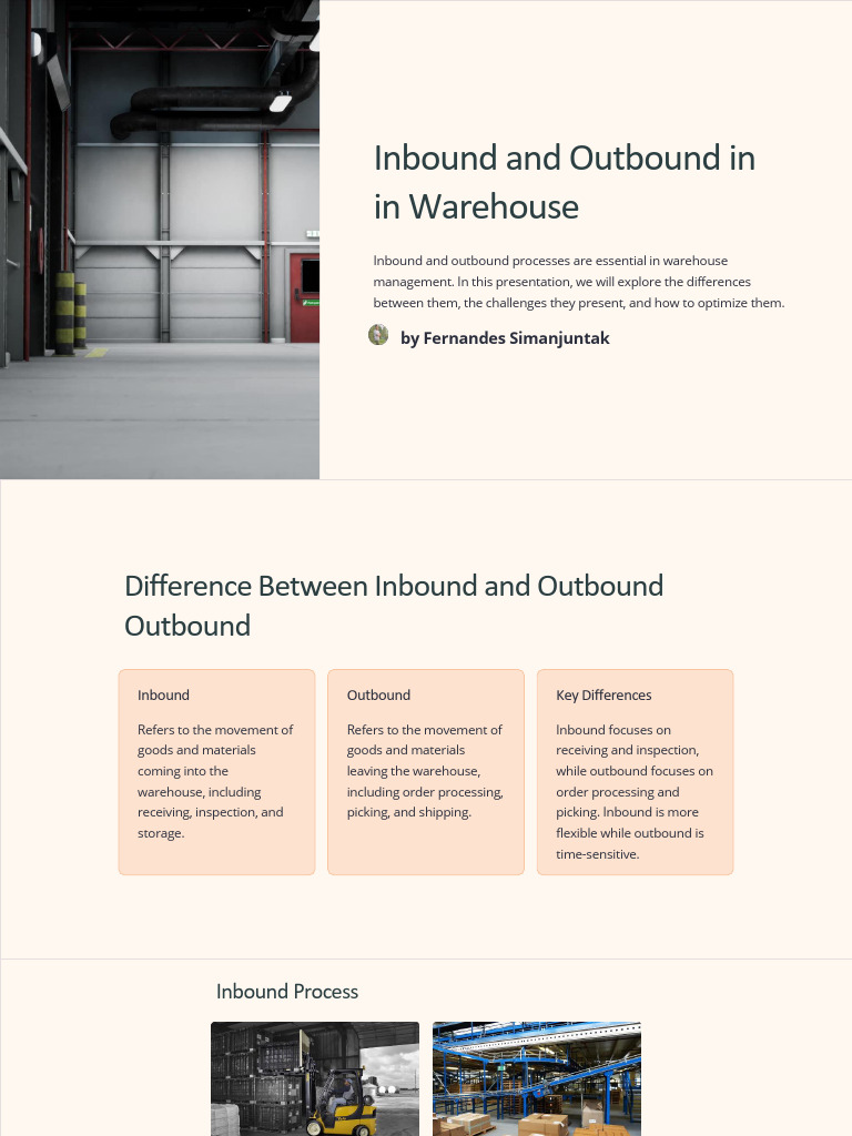 Optimizing Inbound and Outbound Processes | PDF | Warehouse | Inventory
