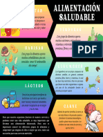 Grafico Diagrama Lista Alimentacion Saludable Ilustrado Naranja