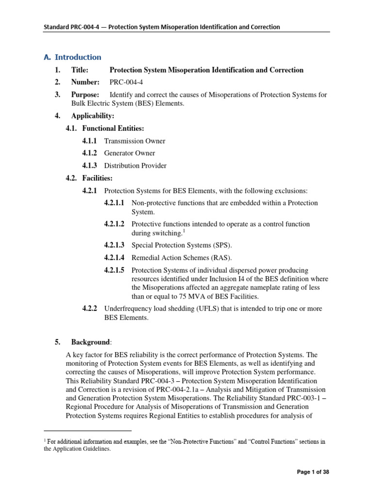 PRC-004-4: Misoperation Correction Guide | PDF | Electrical Substation ...