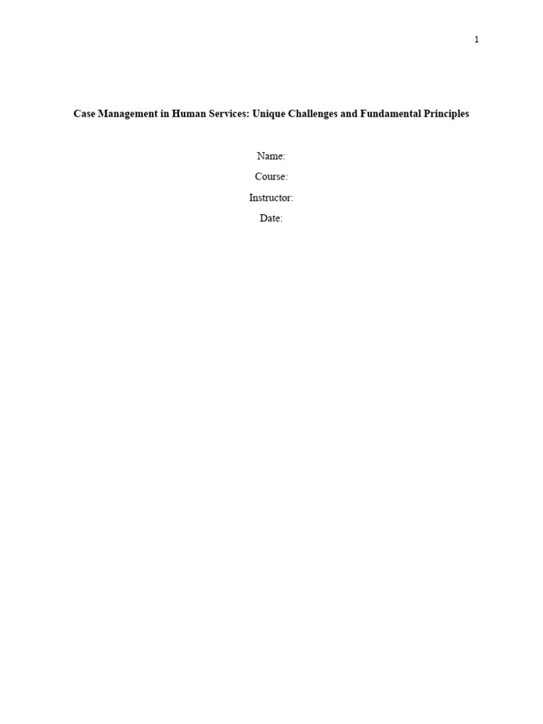 Case Management in Human Services Principles PDF Human Services Empowerment